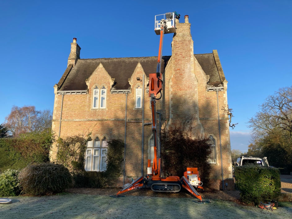 Cherry Picker accessing a chimney stack
