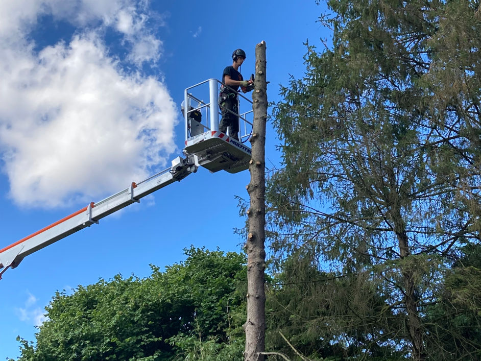 Cherry Picker accessing a roof
